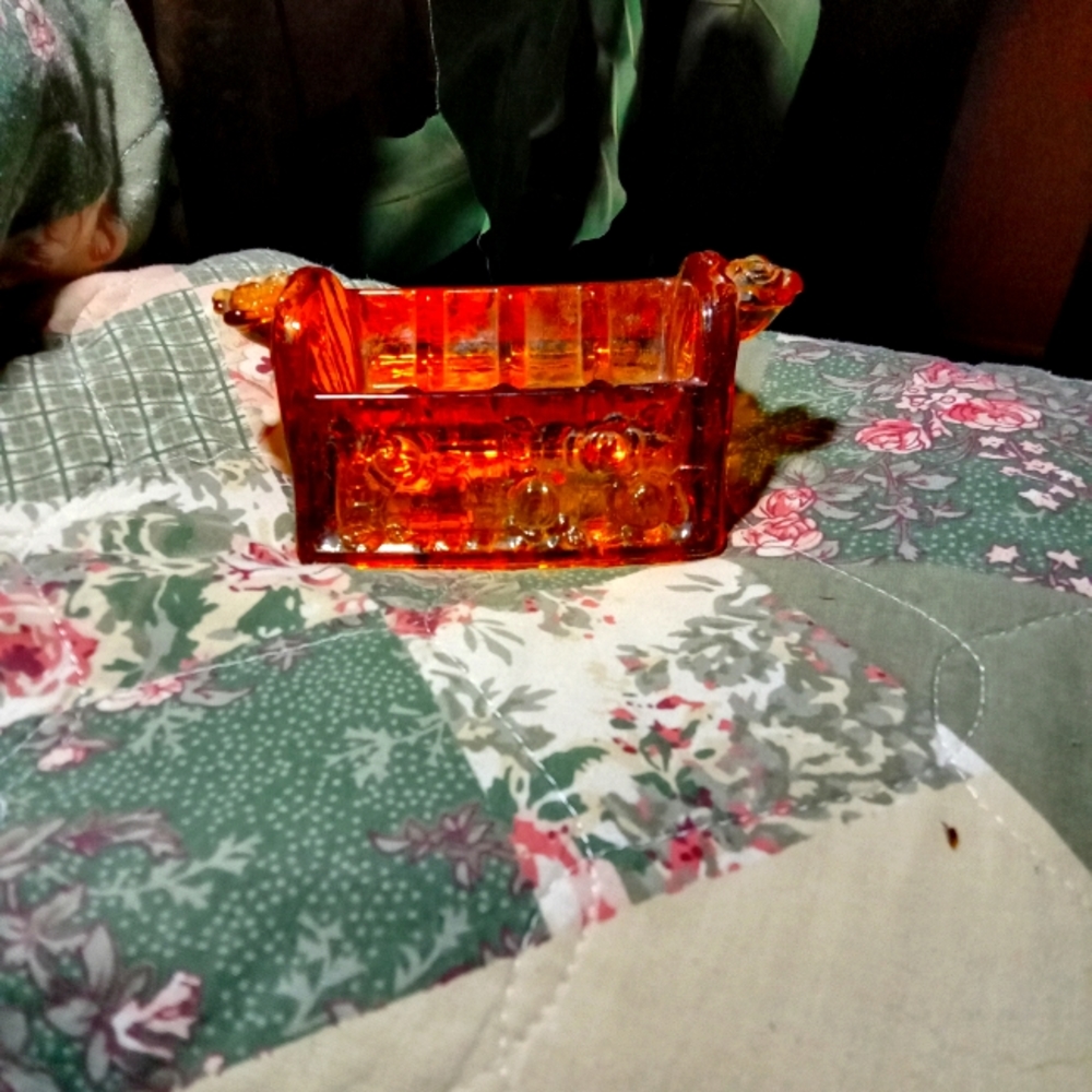 Vintage Fenton ambrina glass ashtray